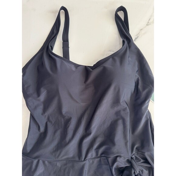 Plus Size Swim dress One Piece Swimsuit Tummy Control Swim black Skirt size 18W - Picture 7 of 14